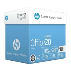 HP Office Quickpack 8.5" x 11" Multipurpose Paper, 20 lbs., 92 Brightness, 2500/Carton (HP2500S)