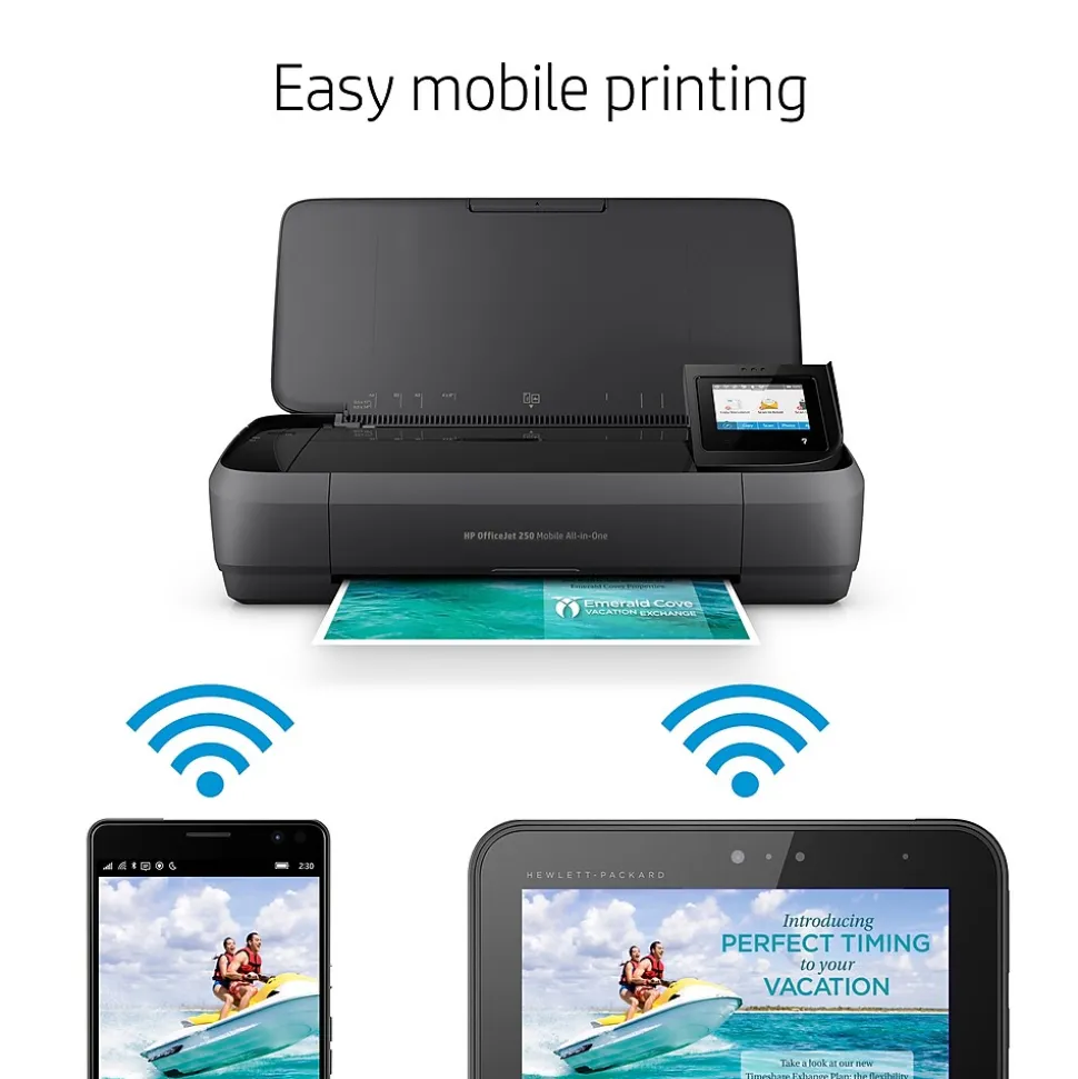 HP OfficeJet 250 Wireless Color Inkjet Printer, All-In-One, Print, Scan, Copy (CZ992A#B1H)