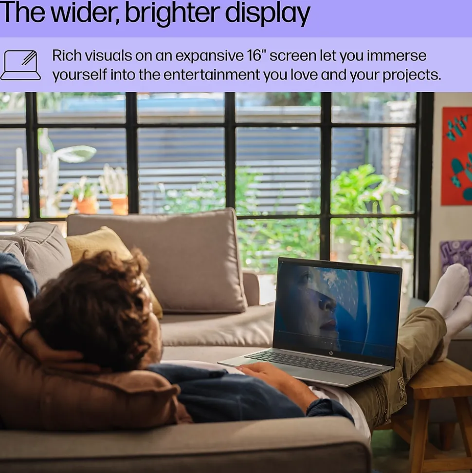 HP Pavilion 16" FHD AI Laptop, Intel Core Ultra 5-125U, 8GB RAM, 512GB SSD, Backlit Keyboard, Windows 11 Home