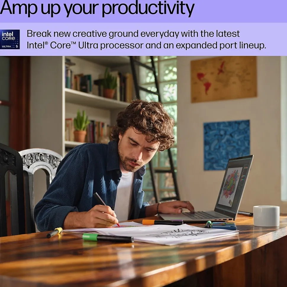 HP Pavilion 16" FHD AI Laptop, Intel Core Ultra 5-125U, 8GB RAM, 512GB SSD, Backlit Keyboard, Windows 11 Home