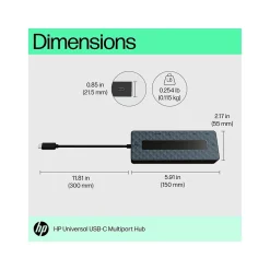 HP 7-Port USB-C Hub, Black (50H98AA)