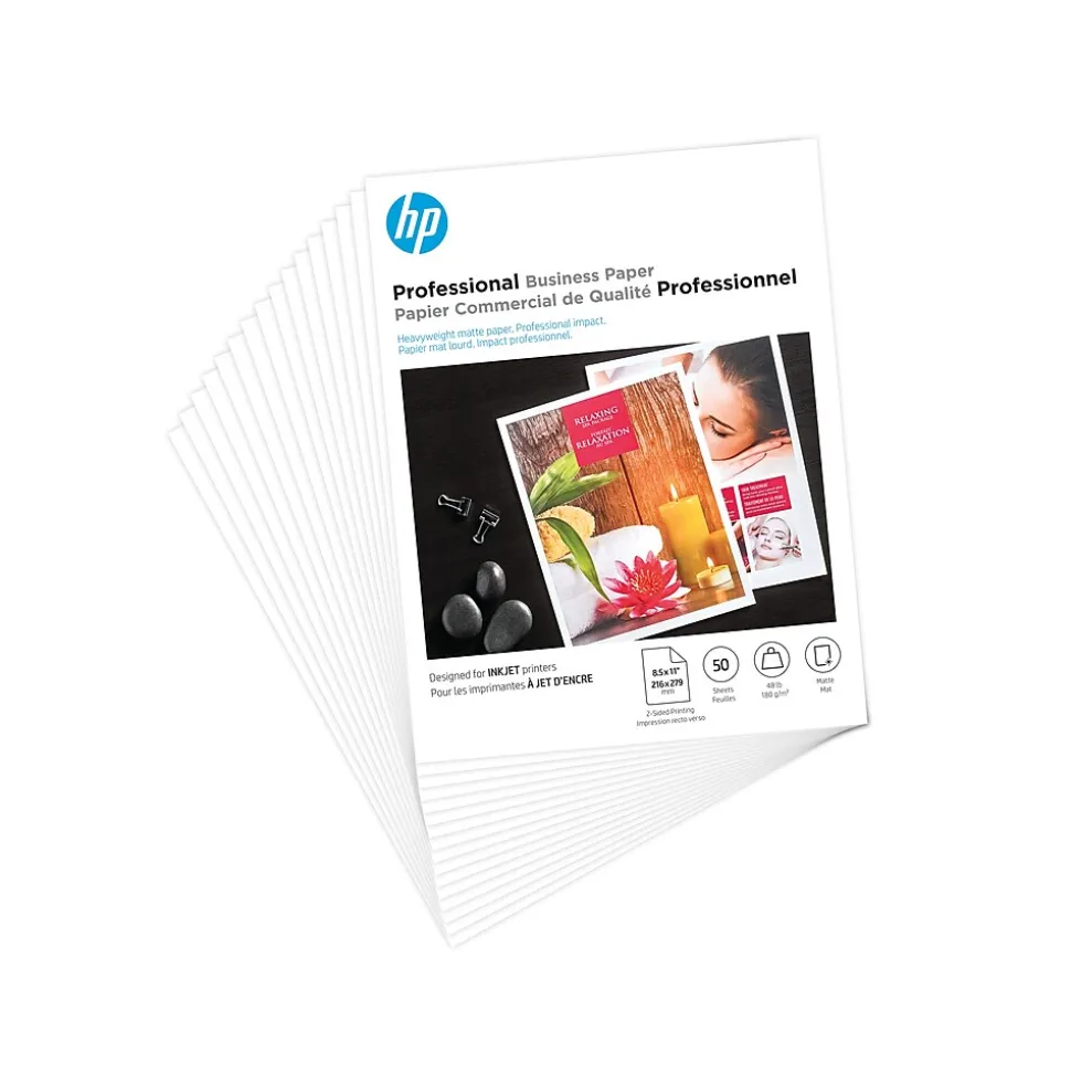 HP Professional Business Paper, Matte, 8.5" x 11", 50 Sheets/Pack (4WN01A)