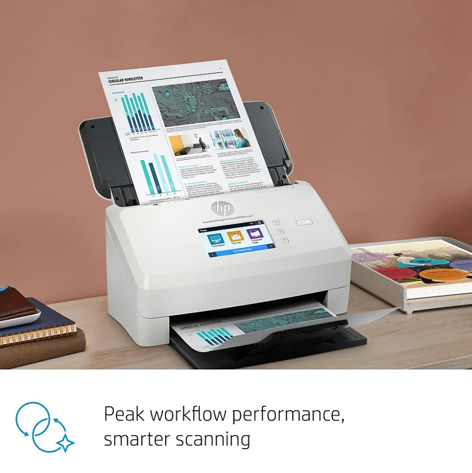 HP ScanJet Enterprise Flow N7000 Snw1 Duplex Desktop Document Scanner, White (6FW10A#BGJ)