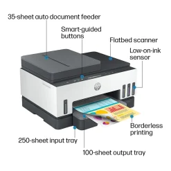 HP Smart Tank 7301 Wireless All-in-One Color Ink Tank Printer Scanner Copier, 2 years ink included (28B70A)