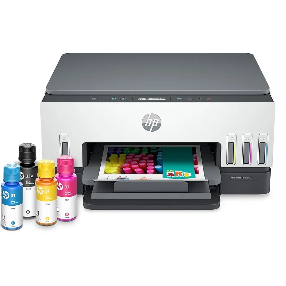HP Smart Tank 6001 Wireless All-in-One Color Ink Tank Printer Scanner Copier, 2 years ink included (2H0B9A)