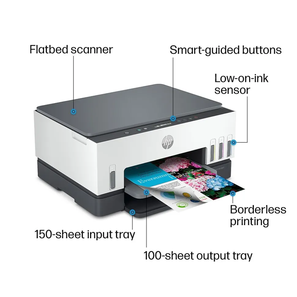 HP Smart Tank 6001 Wireless All-in-One Color Ink Tank Printer Scanner Copier, 2 years ink included (2H0B9A)