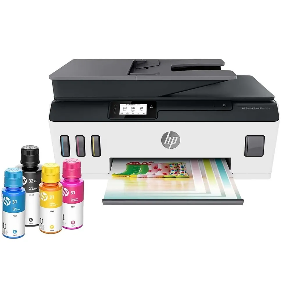 HP Smart Tank Plus 651 Wireless All-in-One Ink Tank Printer with up to 2 Years of Ink Included (7XV38A)