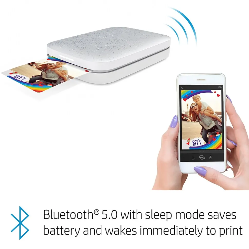 HP Sprocket 200 Wireless Color Inkjet Printer, Single-Function, Print (HPISPW)