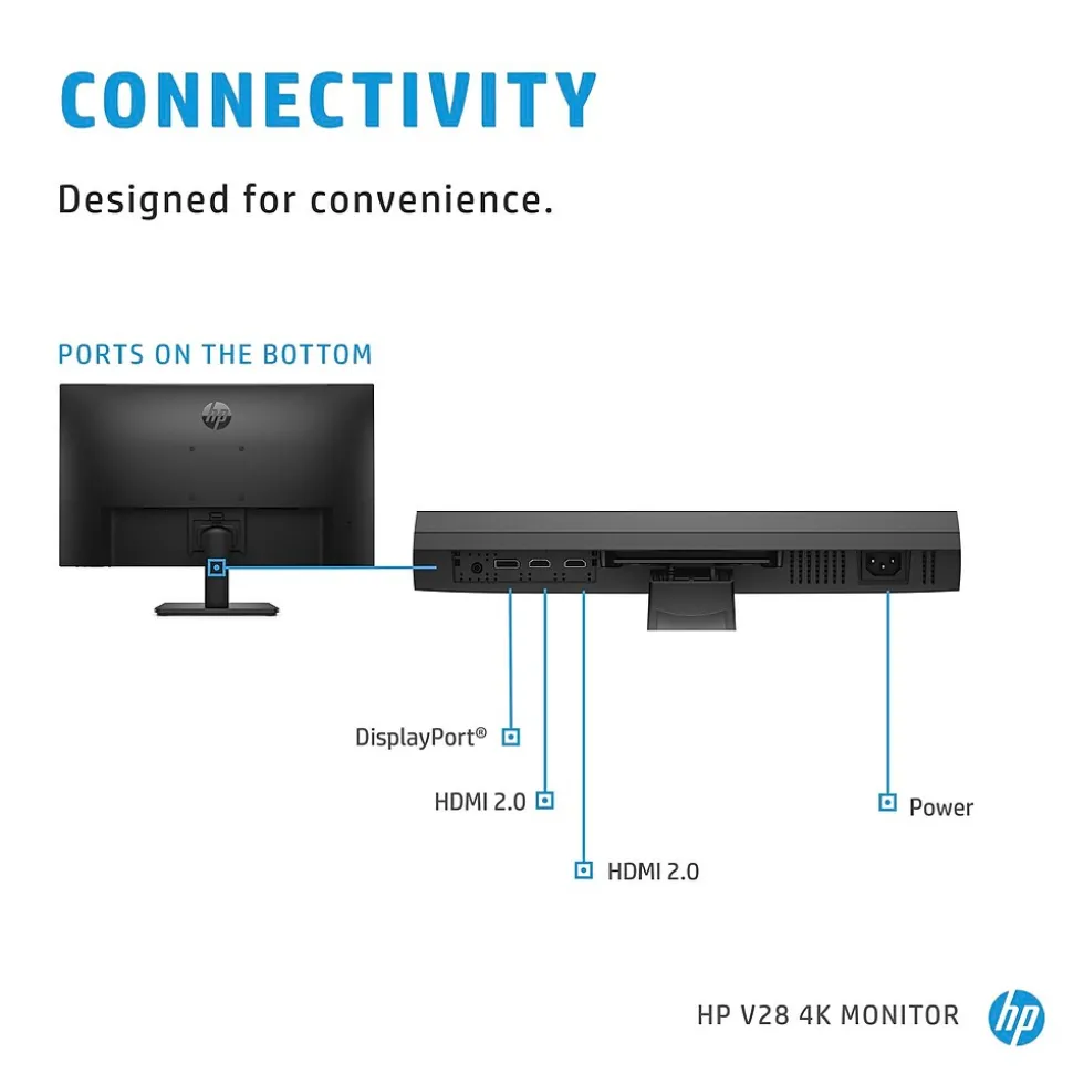 HP V28 28" 4K LED Monitor, Black (8WH57AA#ABA)