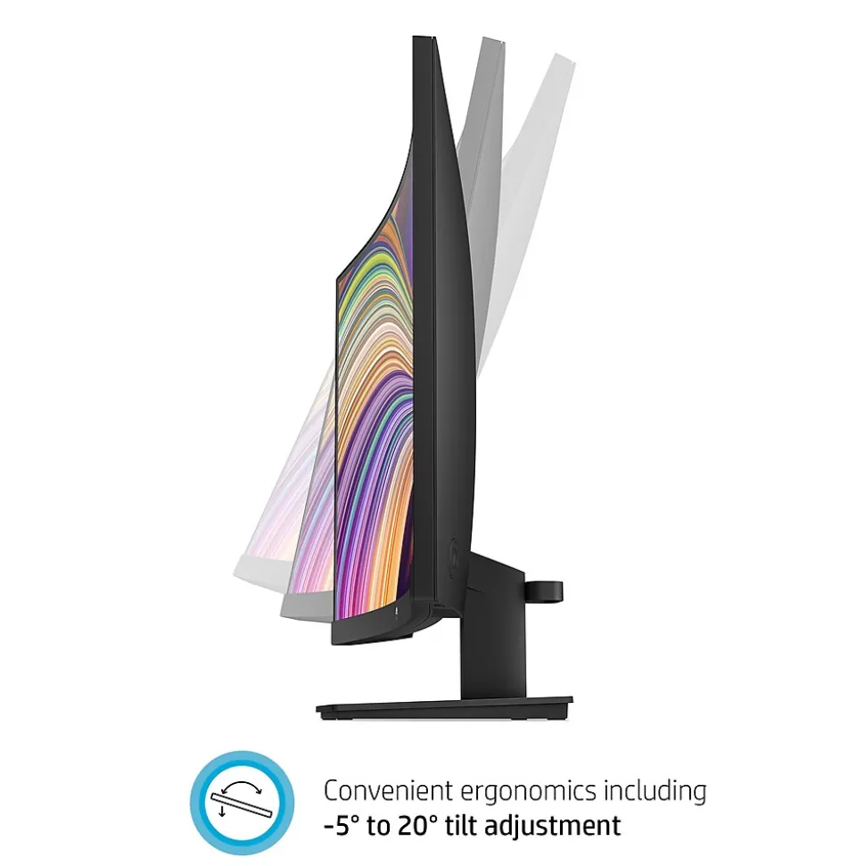 HP V27c G5 27" Curved LCD Monitor, Black (65P60AA#ABA)
