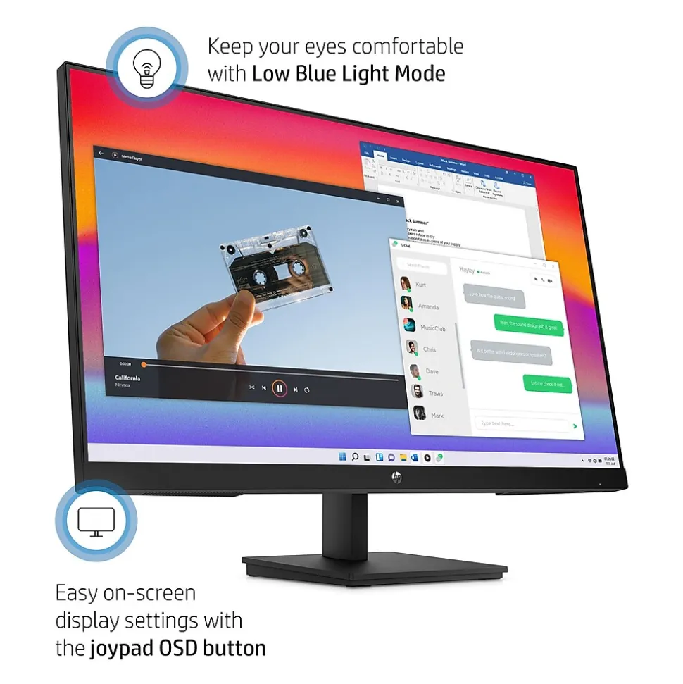 HP V27i G5 27" LED Monitor, Black (65P64AA#ABA)