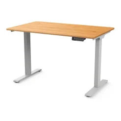 Humanscale eFloat Go 2.0 58"W Electric Rectangular Adjustable Standing Desk, Bamboo (FYH12TS3060BM)