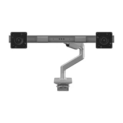 Humanscale M8.1 Adjustable Dual Monitor Arm, Up to 28" Monitors, Silver (M82CGS)