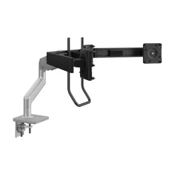 Humanscale M10 Adjustable Triple Monitor Arm with Crossbar and Handle, up to 26.5" Monitors, Silver (M13HBS)