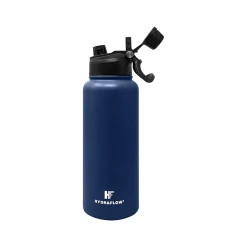 HYDRAFLOW Hybrid Stainless Steel Vacuum Insulated Dual Lid Bottle, 34 oz., Navy (300253)