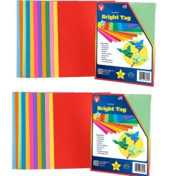 Hygloss Bright Tag, 8.5" x 11", Assorted Colors, 48 Sheets/Pack, 2 Packs (HYG87848-2)