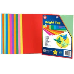 Hygloss Bright Tag, 8.5" x 11", Assorted Colors, 48 Sheets/Pack, 2 Packs (HYG87848-2)