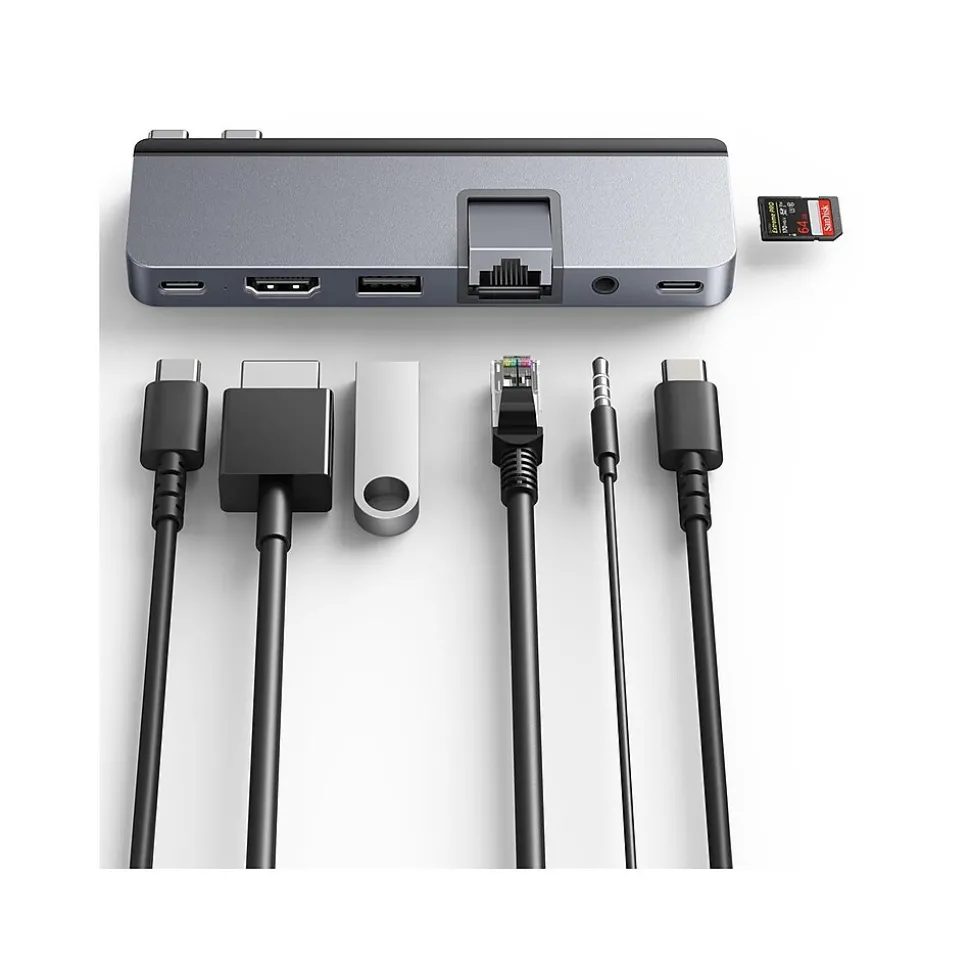Hyper Products HyperDrive Duo Pro 7-Port USB Type-C Hub, Space Gray (HD575-GRAY)