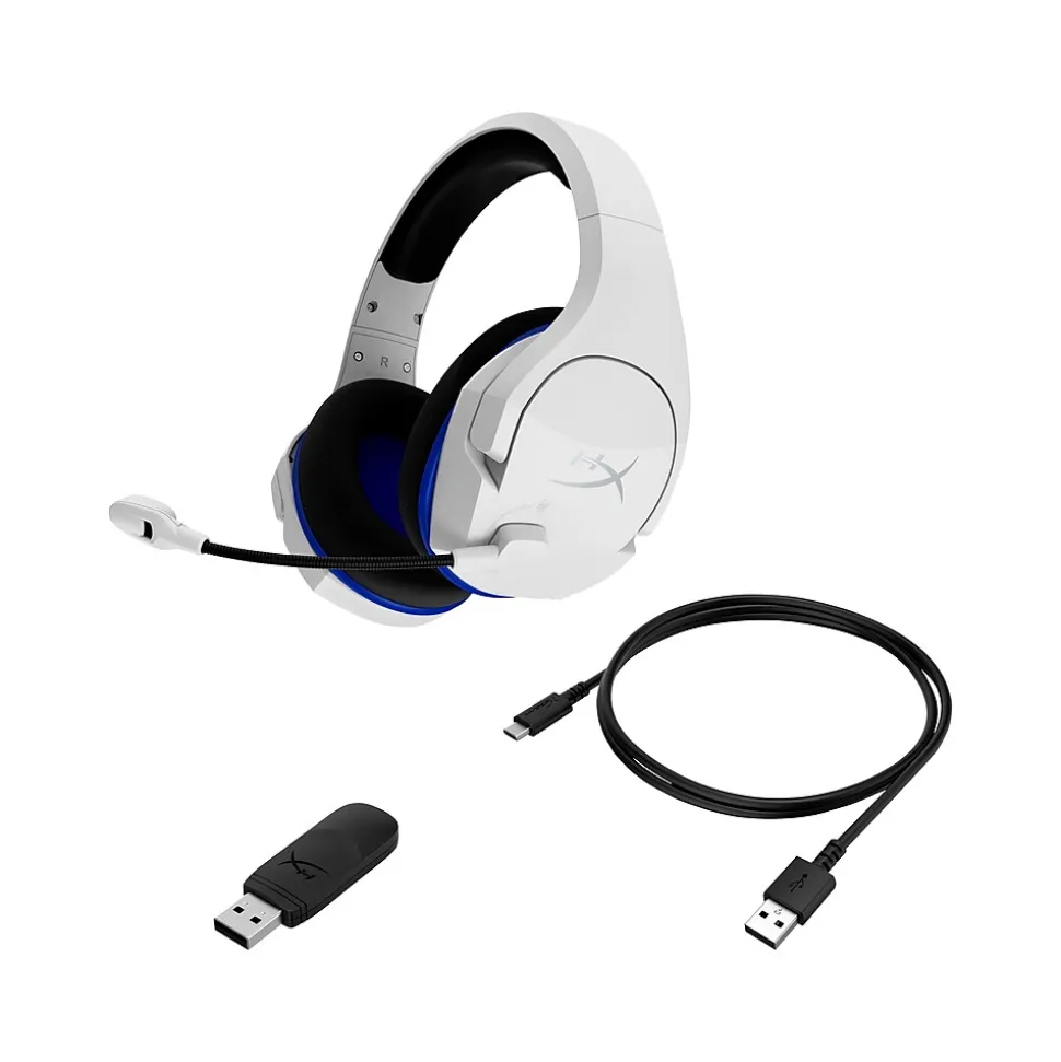 HyperX Cloud Stinger Core Wireless Noise Canceling Stereo Gaming Over-the-Ear Headset, White (4P5J1AA)