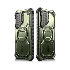 i-Blason ArmorBox MagSafe Rugged Case for Samsung Galaxy S24, Shock Absorbing, Dark Green (GS24ABSPGN)