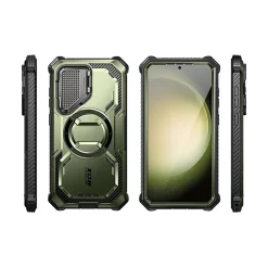 i-Blason ArmorBox MagSafe Rugged Case for Samsung Galaxy S24, Shock Absorbing, Dark Green (GS24ABSPGN)