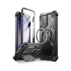 i-Blason ArmorBox MagSafe Rugged Case for Samsung Galaxy S24+, Shock Absorbing, Black (GS24PLUSABSPBK)