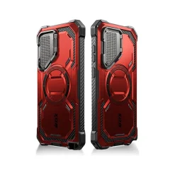 i-Blason ArmorBox MagSafe Rugged Case for Samsung Galaxy S24 Ultra, Metallic Red (GS24UABSRD)
