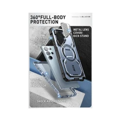 i-Blason ArmorBox MagSafe Rugged Case for Samsung Galaxy S24 Ultra, Metallic Blue (GS24UABSTT)
