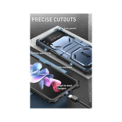 i-Blason Armorbox Metallic Blue Rugged Case for Samsung Galaxy Z Flip4 (Galaxy2022-ZFlip4-5G-Armorbox-Tilt)