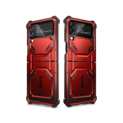i-Blason Armorbox Metallic Red Rugged Case for Samsung Galaxy Z Flip4 (Galaxy2022-ZFlip4-5G-Armorbox-Ruddy)