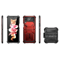 i-Blason Armorbox Metallic Red Rugged Case for Samsung Galaxy Z Flip4 (Galaxy2022-ZFlip4-5G-Armorbox-Ruddy)