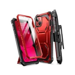 i-Blason ArmorBox Metallic Red Rugged Case for iPhone 14 (iPhone2021/22-6.1-Armorbox-SP-Ruddy)