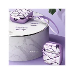 i-Blason Cosmo Case for Apple AirPods 1st/2nd Gen, Marble Purple (AirPods2019-Cosmo-Ameth)