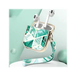 i-Blason Cosmo Case for Apple AirPods 1st/2nd Gen, Marble Green (AirPods2019-Cosmo-Jade)