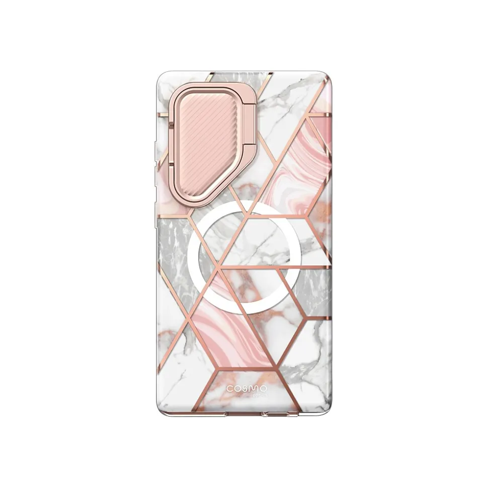 i-Blason Cosmo Cute Marble Pink MagSafe Case for Samsung Galaxy S24 Ultra, Shock-Absorbing