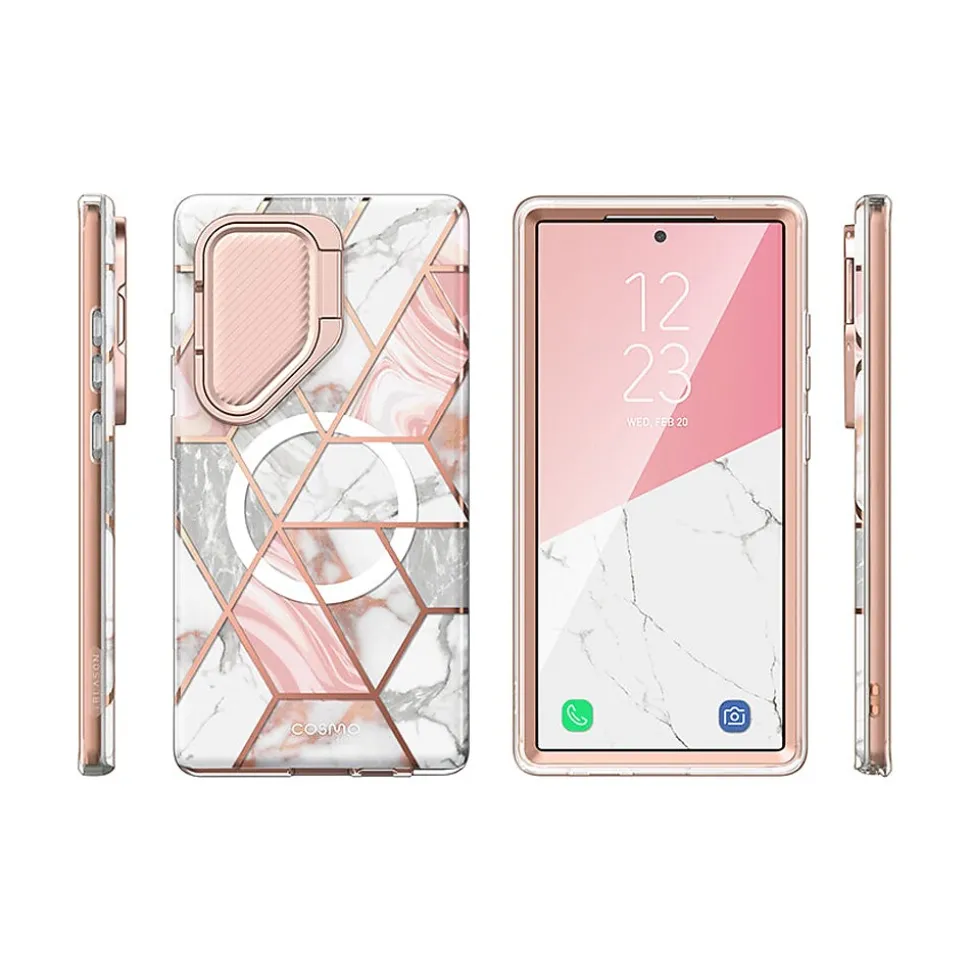 i-Blason Cosmo Cute Marble Pink MagSafe Case for Samsung Galaxy S24 Ultra, Shock-Absorbing