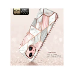 i-Blason Cosmo Marble Pink Snap Case for iPhone 13 (iPhone2021-6.1-Cosmo-SP-Marble)