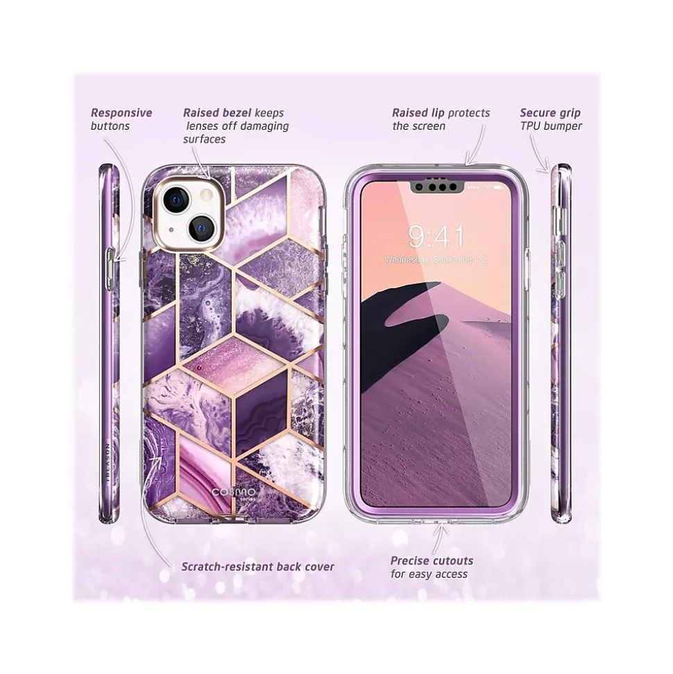 i-Blason Cosmo Marble Purple Snap Case for iPhone 13 (iPhone2021-6.1-Cosmo-SP-Ameth)