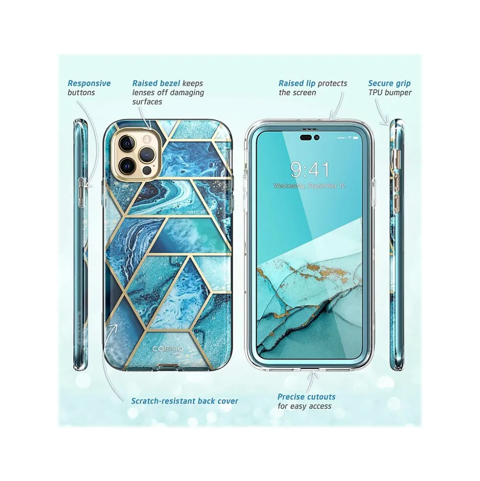 i-Blason Cosmo Ocean Blue Case for iPhone 14 Pro Max (iPhone2022Pro-6.7-Cosmo-SP-Ocean)