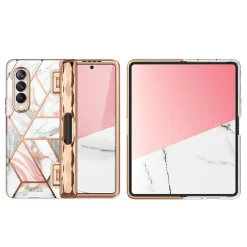 i-Blason Cosmo Pro Marble Pink Snap Case for Samsung Galaxy Z Fold4 (Galaxy2022-ZFold4-5G-Cosmo-Pen-SP-Marble)