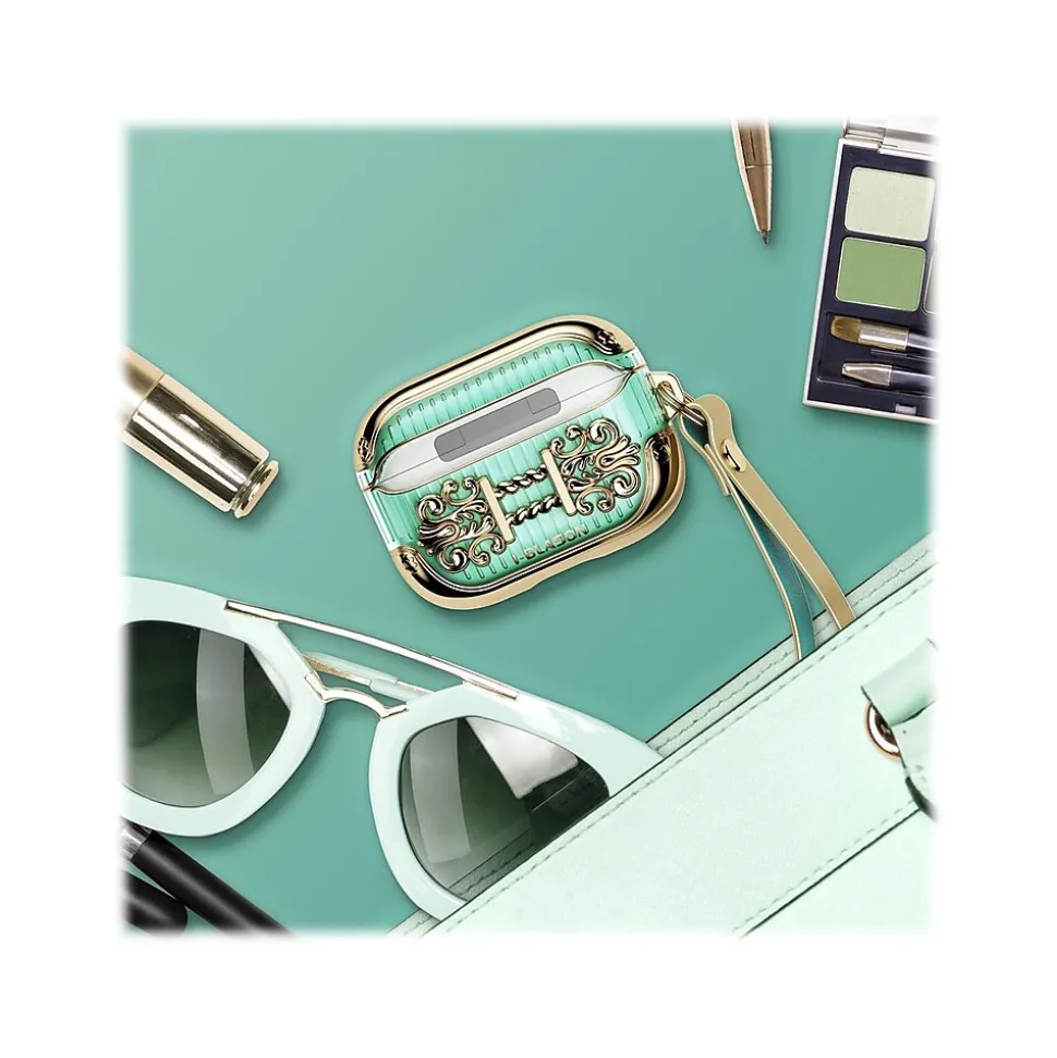 i-Blason Duchess Case for Apple AirPods Pro, Green (AirPodsPro2019-Duchess-Gold)