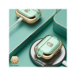 i-Blason Duchess Case for Apple AirPods Pro, Green (AirPodsPro2019-Duchess-Gold)