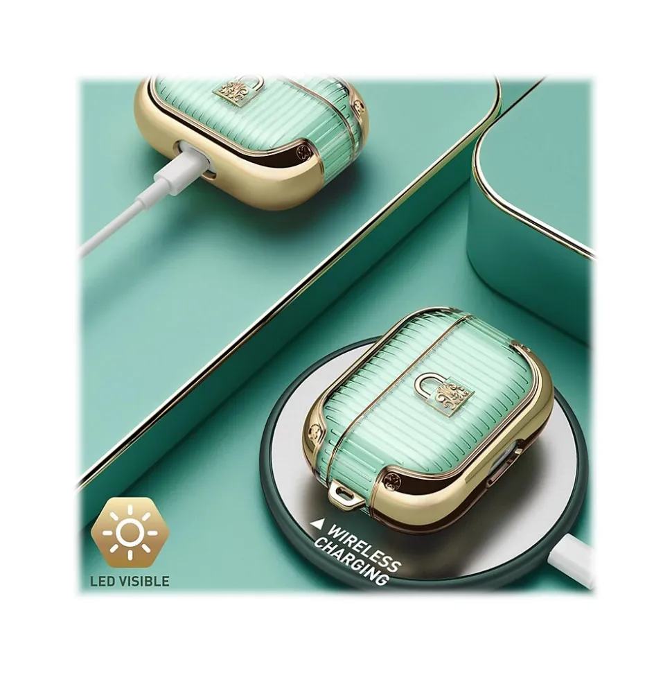 i-Blason Duchess Case for Apple AirPods Pro, Green (AirPodsPro2019-Duchess-Gold)