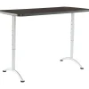 Iceberg Arc Adjustable Height Rectangular Conference Table, Gray Walnut/Silver Legs, 30"-42"H x 60"W x 30"D