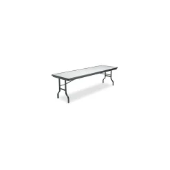 Iceberg IndestrucTableâ„¢ Rectangular Folding Table, Granite/Black, 29"H x 96"W x 30"D