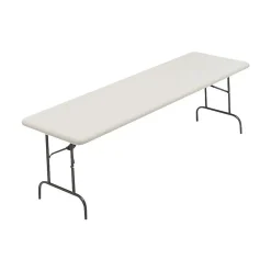 ICEBERG IndestrucTable TOO 600S Folding Table, 96" x 30", Platinum (65333)