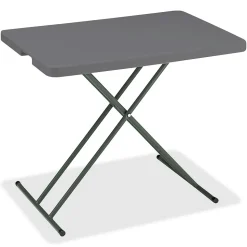Iceberg IndestrucTable TOO Folding Table, Rectangle Top, X-shaped Base, 30" L x 20" W x 28" H, Charcoal