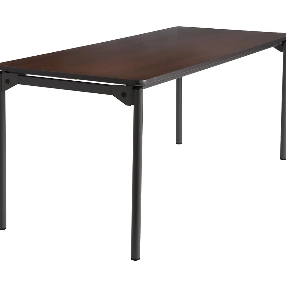 Iceberg Maxx Legroom Rectangular Folding Table, Walnut, 29 1/2"H x 72"W x 30"D