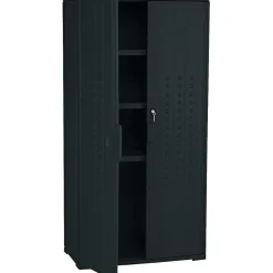 Iceberg® Officeworks® Polyethylene Storage Cabinet, Non-Assembled, 66Hx33Wx18D", Black