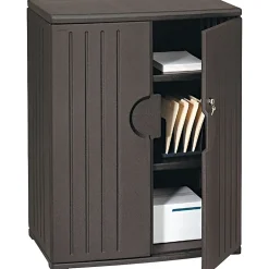 Iceberg® Officeworks® Polyethylene Storage Cabinet, Non-Assembled, 46Hx36Wx22D", Black
